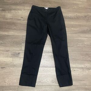 Sarah Pacini Made in Italy Womens Ankle Pants Embroidered Black Sz 0